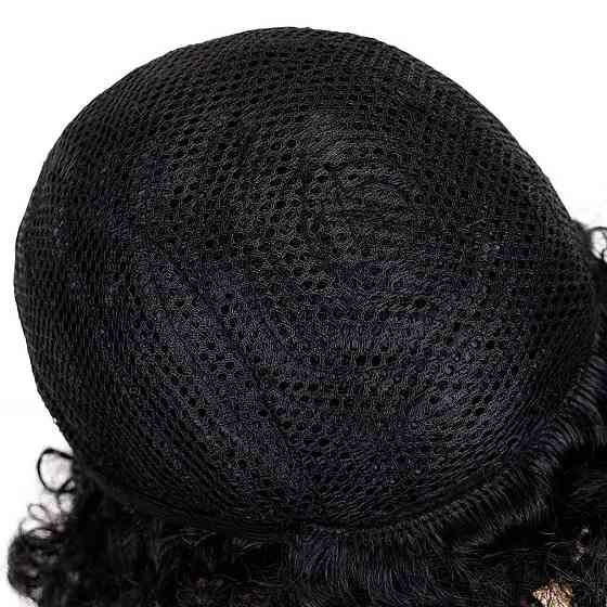 Перука Short Kinky Curly Afro Чорний синтетична термостійка коротка афроперука для жінок і чоловіків 12 дюймів для косплею вечірки Київ