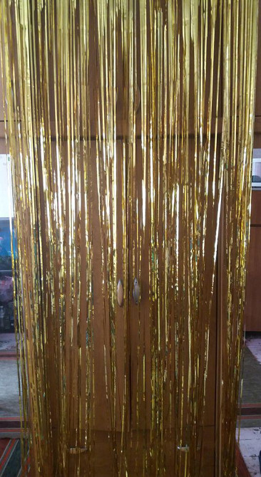 Дождик для фотозоны украшение 245 см на 92 см золотистый Киев - изображение 7