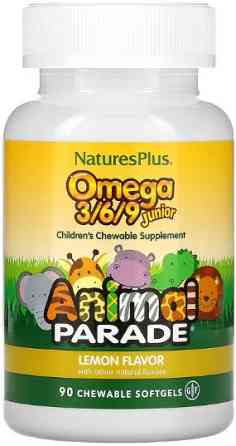 Омега 3 6 9 для детей NaturesPlus Animal Parade 3 6 9 Junior 90 softgels Киев