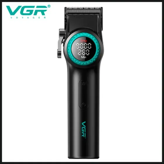 Аккумуляторная машинка для стрижки VGR V-001, 10 насадок, 9000 RPM, АКБ 4600 mAh, LED дисплей Коломыя