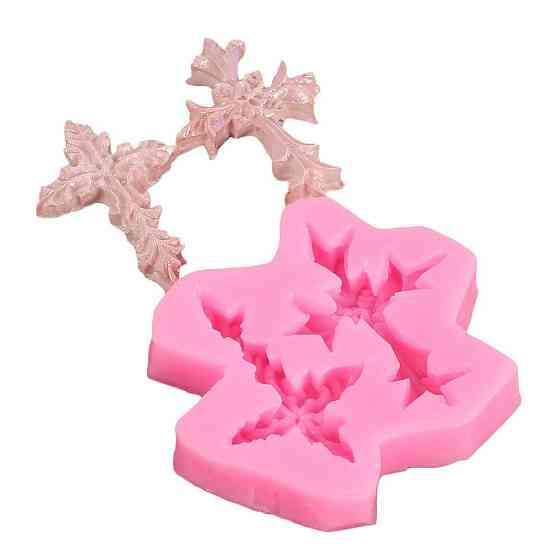 Молд силиконовый Кресты 70 на 68 мм розовый Киев