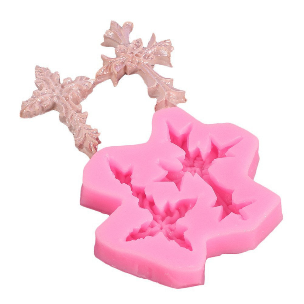 Молд силиконовый Кресты 70 на 68 мм розовый Киев - изображение 4