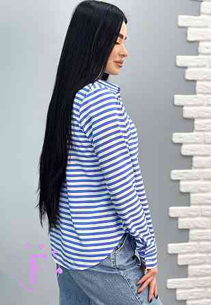 Сорочка з довгими рукавами "Strike" оптом | Батал | Розпродаж моделі 50-52, Блакитна смужка Київ