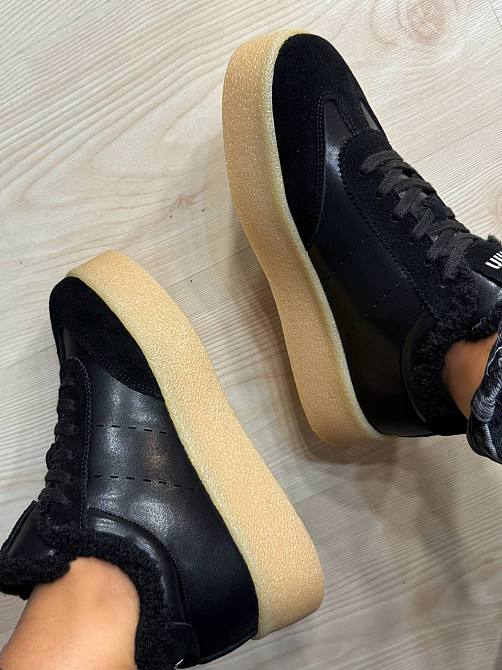 Кеди жіночі Hengji 632-1 утеплені шкіряні з замшею на хутрі чорні, 37, 23,5 см Київ - фото 6