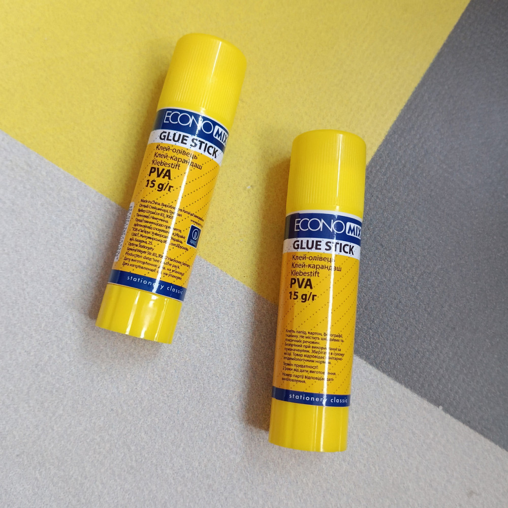 Клей-олівець 15 г Economix канцелярський сухий клей Київ - фото 1