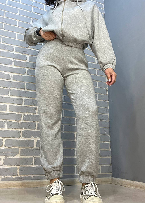 Костюм женский No Matter What 1554-1558 худые капюшон, карманы и джоггеры на резинке светло серый, светло-серый, M Киев - изображение 1