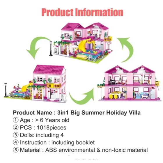 Конструктор Princess Toy Летняя вилла, 1018 деталь Киев