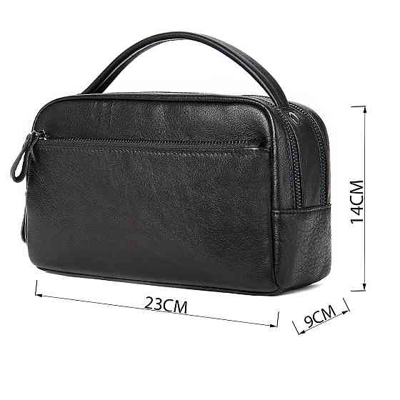 Барсетка чоловіча шкіряна 20348 Vintage Чорна Київ