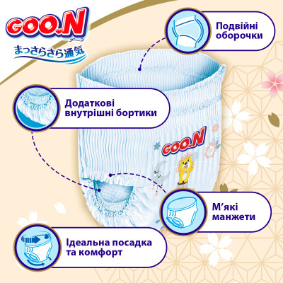 Підгузки GOO.N Premium Soft Трусики 15-25 кг Розмір 6 2XL 30 шт (F1010101-159) Вінниця - фото 3