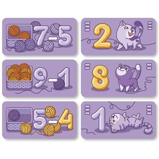 Настільна навчальна гра Муркітливе віднімання 360081, 63 картки Вінниця