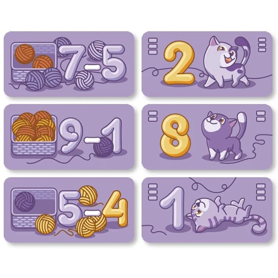Настольная обучающая игра Мурчащее вычитание 360081, 63 карточки Винница - изображение 6