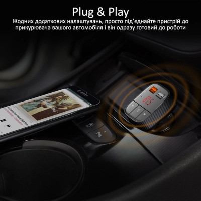 FM модулятор Promate SmarTune 2+ BLUETOOTH 5.0 USB QC 3.0 AUX/SD/USB BLACK (smartune-2+.black) Вінниця - фото 8