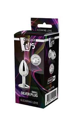 Dt21785 анальна пробка з каменем GLEAMING LOVE SILVER PLUG SMALL Sex Aura Київ
