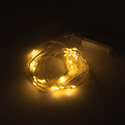 Гірлянда YES! Fun Нитка на мідному дроті 60 LED Тепло-біла 6 м Статична На батарейках (975030) Вінниця - фото 3