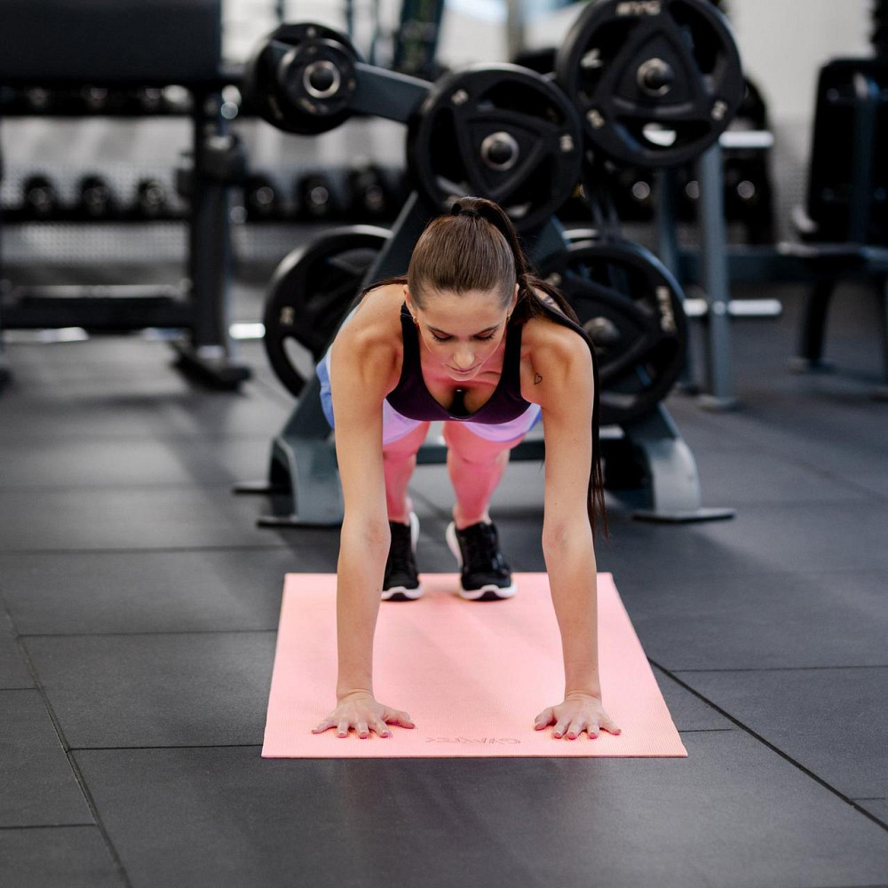 Коврик (мат) для фитнеса и йоги Gymtek 0,5см розовый Киев - изображение 9