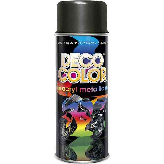 Металлик краска аэрозольная DecoColor черный 400мл Киев