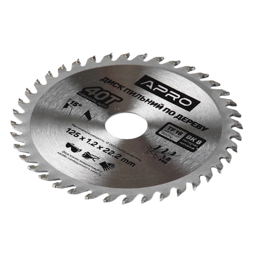 Диск пиляльний по дереву d125мм*22,23мм 40T APRO Житомир - изображение 2
