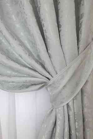 Комплект готових штор VR-Textil Льон мармур Pavliani ХО № 1263ш Світло-сірий 200х280 см 2 шт (32-072) Київ