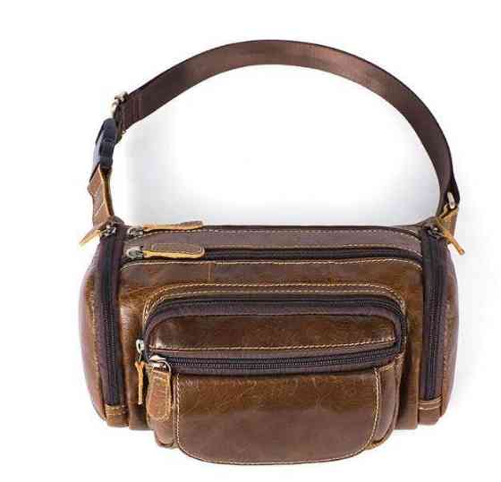 Сумка на пояс объемная Vintage 14695 Коричневая Киев