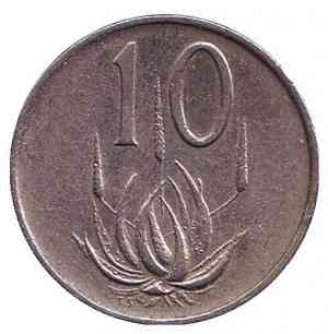 Алое. Монета 10 центів. 1966 рік, Південна Африка. (South Africa)(Д) Полтава