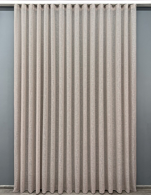 Тюль VR-Textil 1980т Лен однотонный Капучино 400х270 см (42-1039) Киев - изображение 2