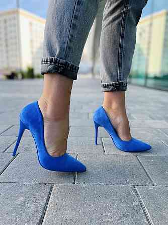 Comer Туфлі жіночі COMER сині еко-замша 36р. каблук 11см (4785) Коломия