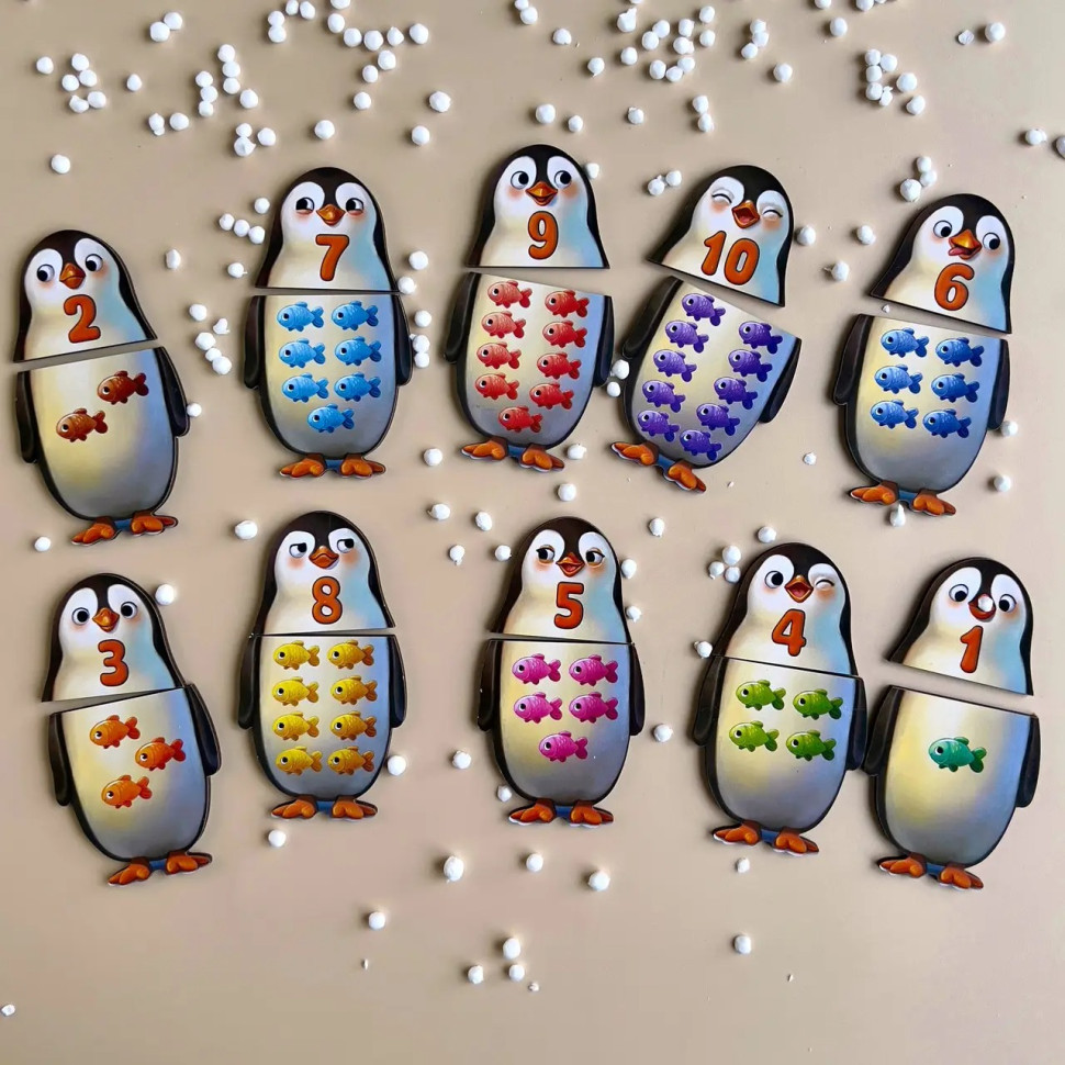 Дерев'яний пазл-вкладиш "Пінгвінчики" Ubumblebees (ПСД164) PSD164 рахунок Вінниця - фото 6