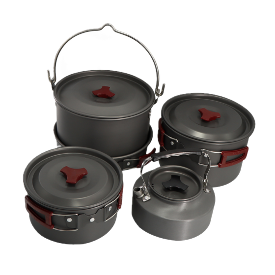 Туристический набор посуды складной AL-601 алюминиевый 14 предметов на 6 персон Киев