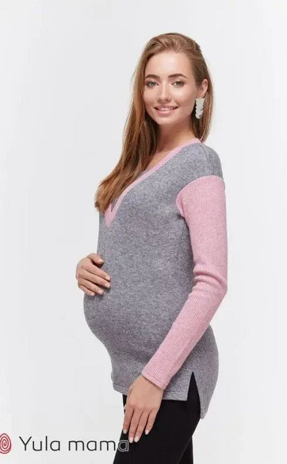Теплий джемпер для вагітних і годуючих мам з секретом годування Siena розмір M Юла Мама Рожевий Кривий Ріг - фото 2