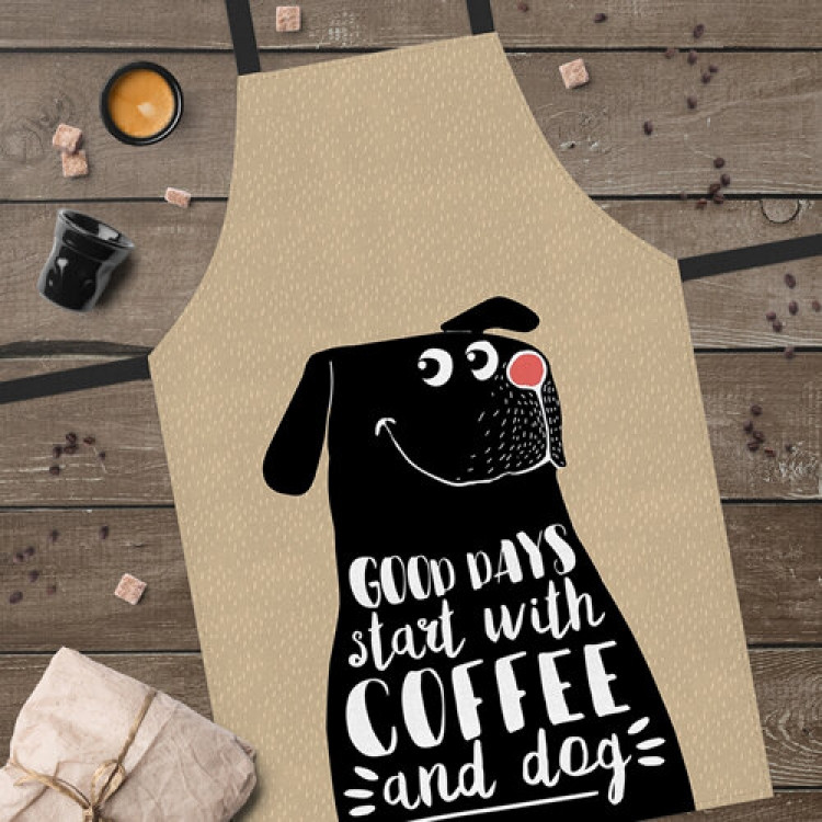 Фартух Хороший день починається з кави і собаки Вінниця - фото 1