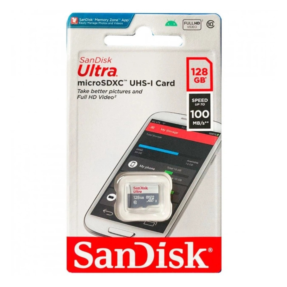 Карта пам'яті microSDXC (UHS-1) SanDisk Ultra 128Gb class 10 A1 (100Mb/s) (4x6 pack size) Київ - фото 2