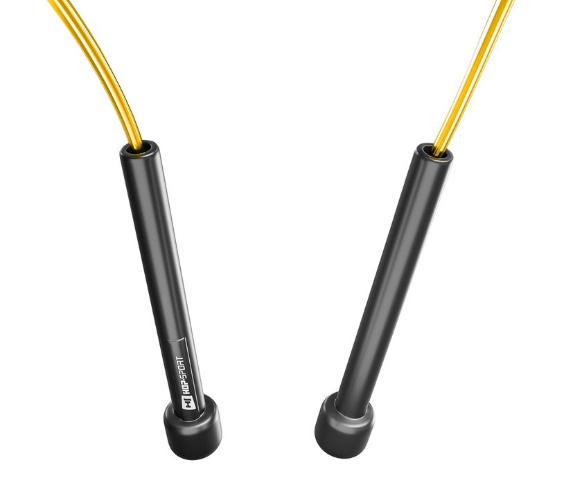 Скакалка Hop-Sport Crossfit NEW з пластиковими ручками HS-P025JR жовта Київ - фото 3