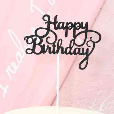 Топпер Happy Birthday для торта 11 на 13 см черный Киев