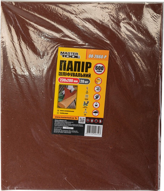 MASTERTOOL Папір шліфувальний водостійкий MASTERTOOL Р600 230×280 мм 20 шт 08-2660-Р Коломия - фото 2