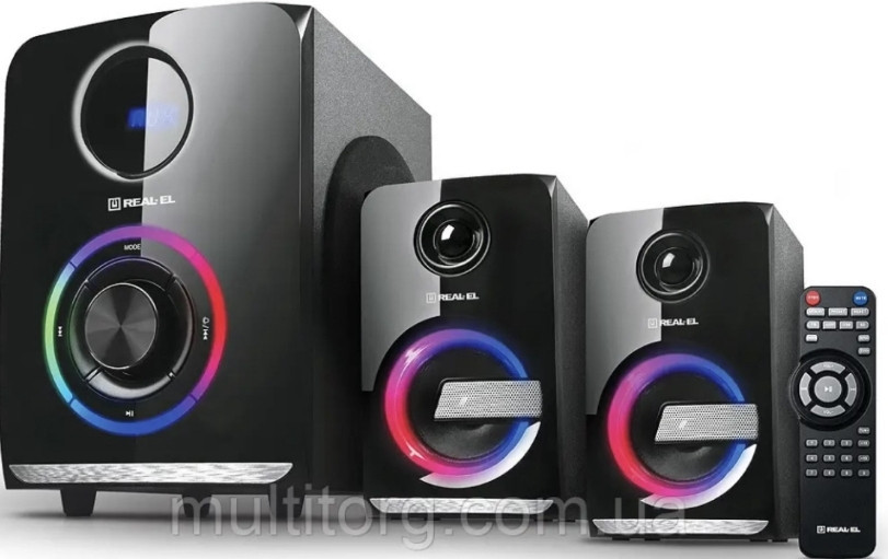 Колонки 2.1 REAL-EL M-580 black (58Вт, Bluetooth, USB, SD, FM, ДК) Харьков - изображение 2