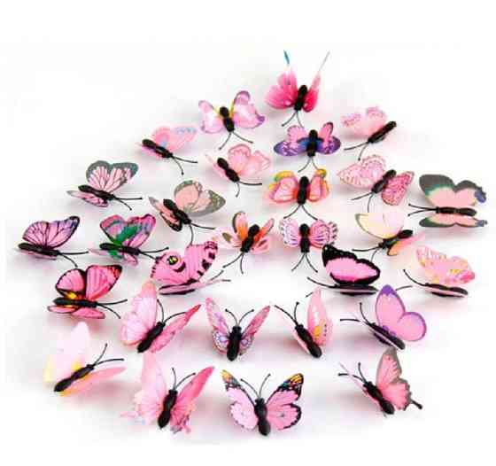 Рожеві метелики на магніті - 12шт. Київ