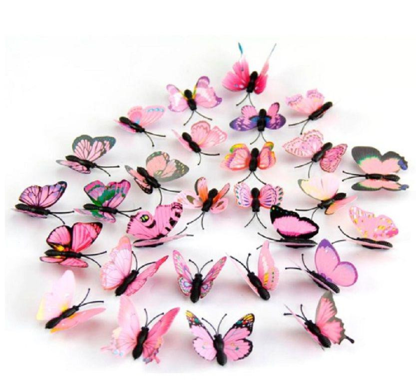 Рожеві метелики на магніті - 12шт. Київ - фото 1