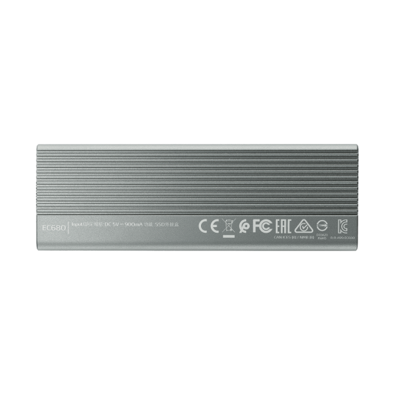 Внешний карман для накопителя A-DATA EC680 для SSD M.2 PCIe USB3.2 Gen2 Type-C Gray Киев
