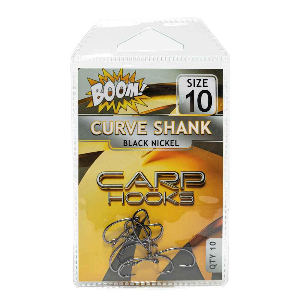 Крючок для мирной рыбы Curve Shank No10 (10 шт/уп) (Black Nickel) ТМ BOOM Киев - изображение 1