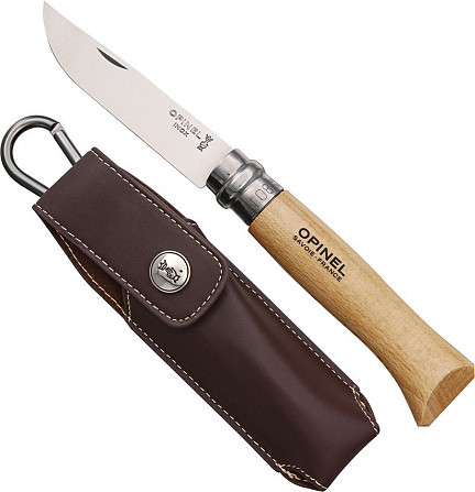 Складаний Ніж з чохлом в пеналі Opinel "Inox Natural" No.8 (001089) Нержавіюча сталь Нововолинськ - фото 1