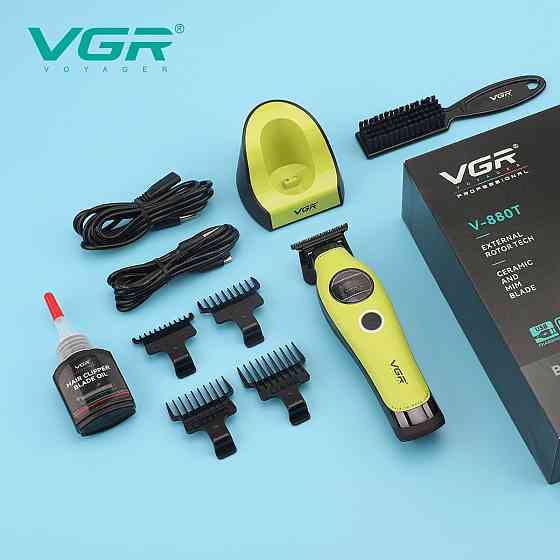 Электрическая машинка для стрижки мощная VGR, Мужской набор для стрижки волос аккумуляторный HE-59 Львов
