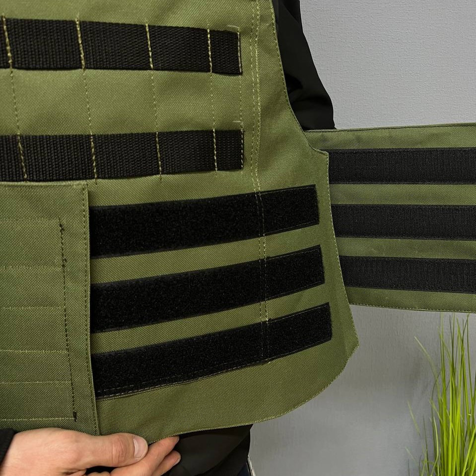 Мілітарна плитоноска військова, чохол для плит з розвантаженням текстильний з регулюванням, хакіMasterSem Київ - фото 3