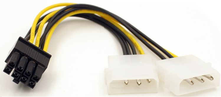 Кабель живлення для відеокарти  8pin Male to 2xMolex Female Вінниця - фото 1