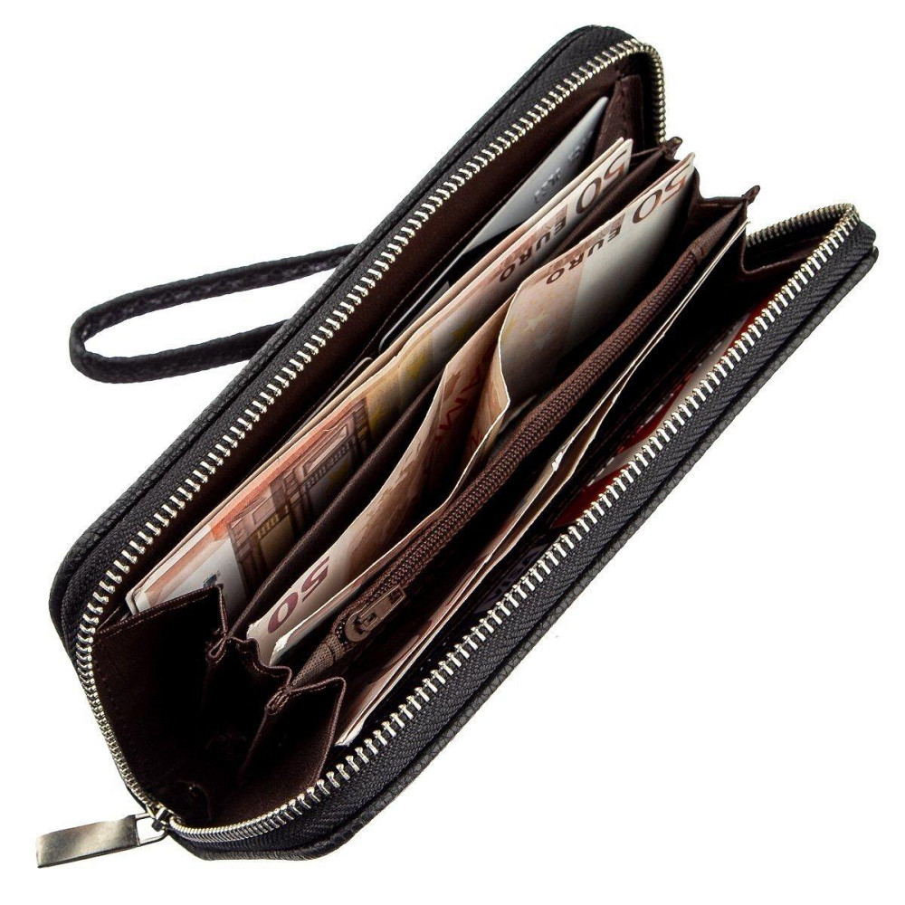 Гаманець жіночий на одну блискавку з екокожі флотар KIVI 19014 Чорний Київ - фото 3