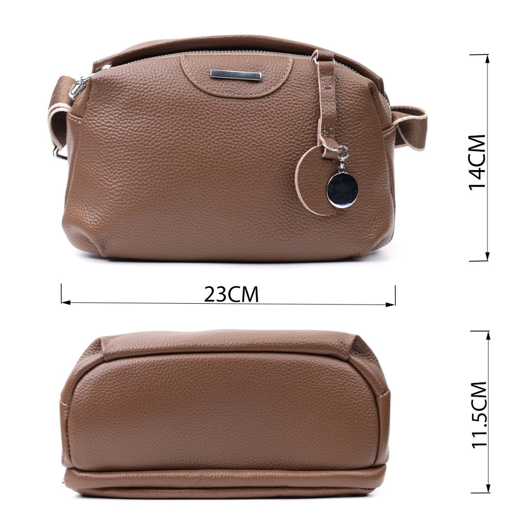 Модная сумка на каждый день с двумя отделениями из натуральной кожи Vintage 22596 Коричневый Киев - изображение 3