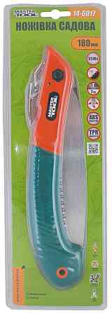 Ножівка садова складана MASTERTOOL 360 мм лезо 180 мм 7TPI загартований зуб 3-D заточування 14-6017 Рівне