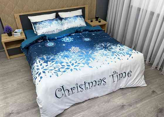 Комплект постільної білизни Фланель, Epico Євро 200х220 з Різдвяним принтом (88-198) Київ