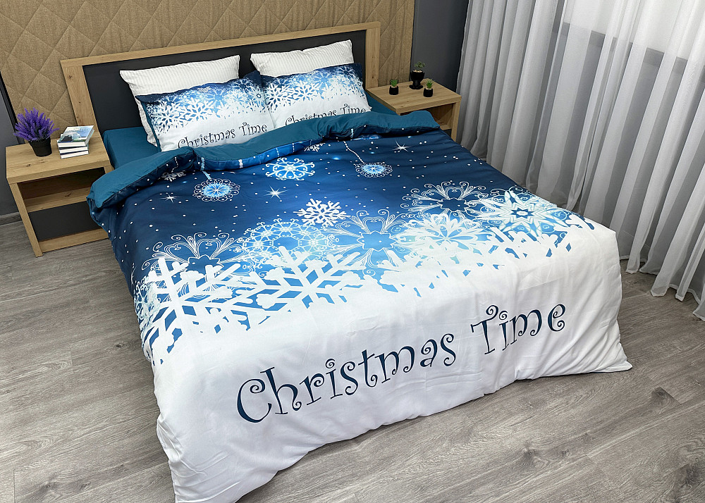 Комплект постільної білизни Фланель, Epico Євро 200х220 з Різдвяним принтом (88-198) Київ - фото 3