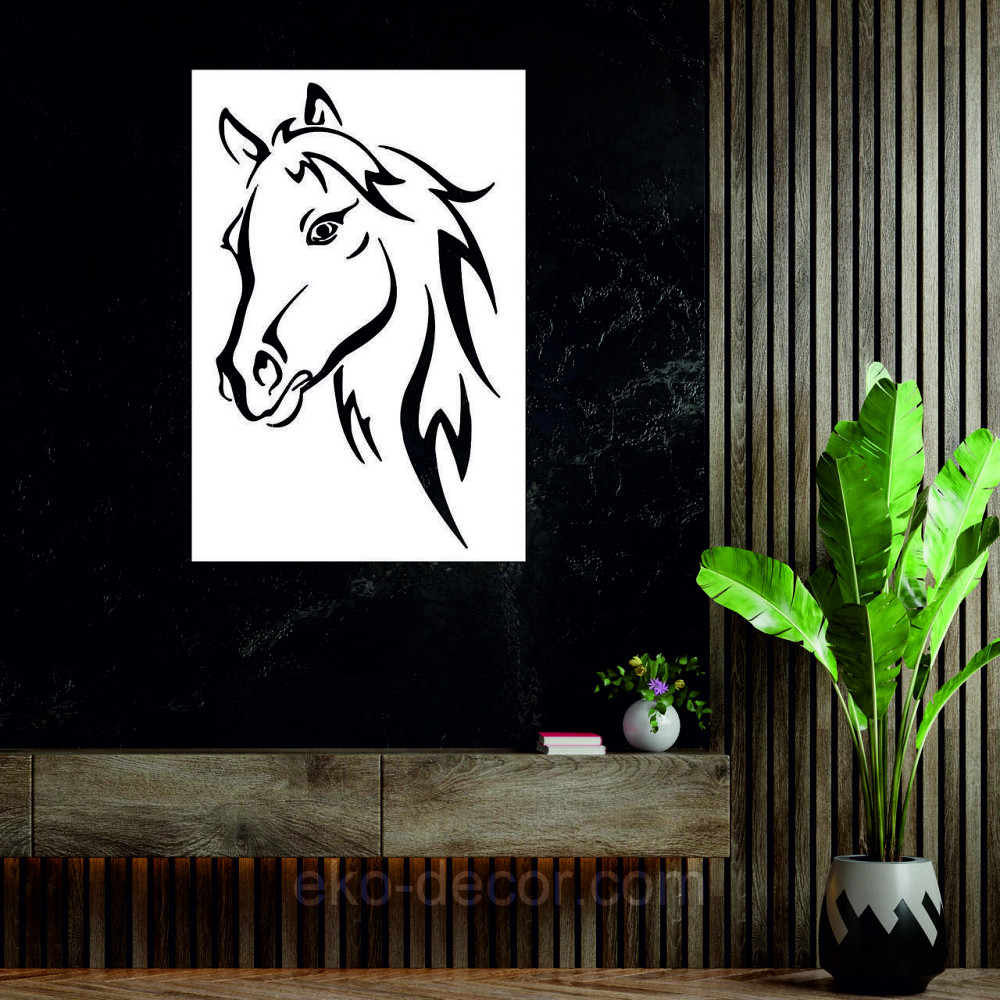 Декоративное настенное Панно «Лошадь», Декор на стену 50*33 см, Белый Киев - изображение 4