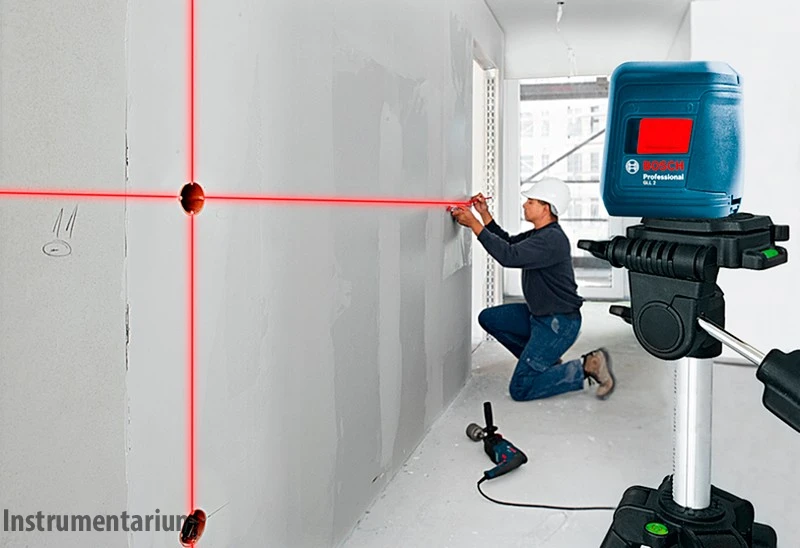 Профессиональный лазерный нивелир Bosch Professional GLL 2 с держателем MM 2 : два красных луча, 10 м Киев - изображение 2